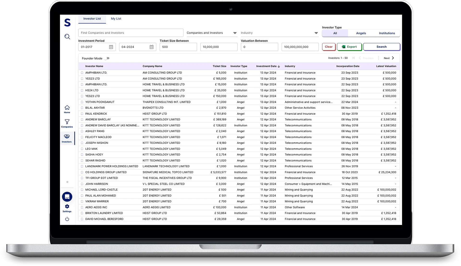 Scribe platform in a macbook layout